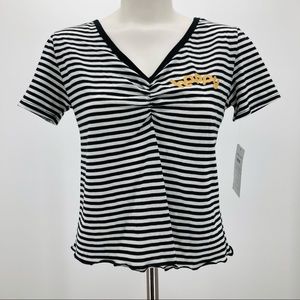 ❤️‍🔥 (5/20) NWT Kind Karma Hybrid Apparel Striped Crop Top Size Medium